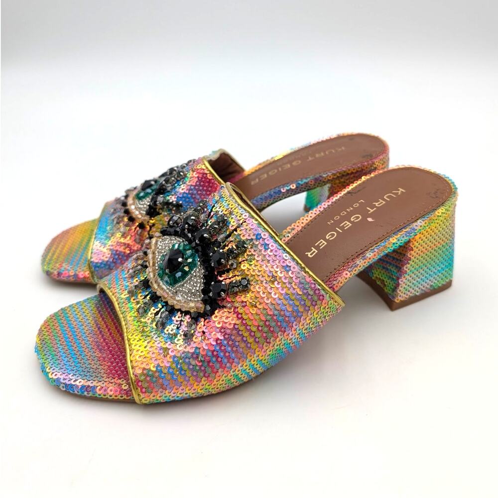 Kurt Geiger London Olive Eye Block Sandals Open Miscellaneous Size US5 EU35.5
